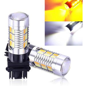 2 Pack 3157 Car LED Turn Signal Lights, Super Bright Vehicle Lighting Bulb Replacement, Two-color Design, Universal Waterproof Automotive Indicator Light for Truck SUV Car (White & Yellow)