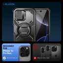 i-Blason Armorbox for iPhone 16 Pro Max Case MagSafe [Camera Control Button Cover] [Camera Cover Stand] [Military Protection] Full-Body Magnetic Phone Case with Built-in Screen Protector, Black