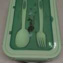 LOVINA Bento Boxes for Adults - 1100 ML Bento Lunch Box For Kids Childrens With Spoon & Fork - Durable Perfect Size for On-the-Go Meal, BPA-Free and Food-Safe Materials(Green)