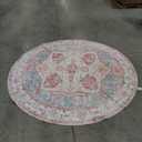 6ft Area Rug Vintage Machine Washable Low Pile Carpet No Shedding Area Rugs for Living Room Bedroom Dining Room Kitchen Entryway Hallway Office Indoor-Pink/Blue/Red/Orange