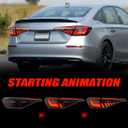 Tail Lights Assembly for Honda Civic 11th Gen 2022 2023 2024, Smoked Len LED Taillight Assembly Fit for 11th Gen Civic Sedan Rear Lamp with Animation DRL Sequential Indicator(Red)