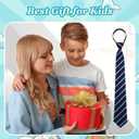 Navy Blue Stripe Zipper School Ties, Formal School Ties for Schools Uniforms, Graduation, Cosplay, Casual (Blue, S)