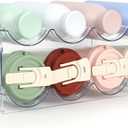 Water Bottle Organizer - 2 Pack Clear Stackable Storage Rack for Stanley Yeti and Other Tumblers - 2 Tier Wine Rack Holds 8 for Kitchen Cabinets