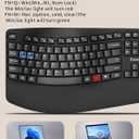 Wireless Keyboard and Mouse Combo,2.4G Full Size Wave Keys Ergonomic Keyboard with Wrist Rest for Natural Typing, 3 DPI Adjustable Ergonomic Silent Mouse for Computer/Laptop/Windows/Mac (Black)