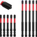 FPH2 Impact Screwdriver Bit Set - 65mm & 110mm Slotted Heads 1/4 Inch Hex Shank, Cross Slot Screw Driver Drill Bits Used Electricians CNC Machined Tips with Magnetism,(20pcs), 