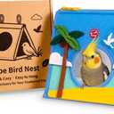 Agape Warm Bird Nest Hammock for Cage, Plush Bird Bed House Hideaway Hut, Birdcage Accessories for Parakeet, Budgie, Cockatiel, Lovebird, Conure, Aviary, Bird Playstand for Cages, Nido para Pjaros (Beach)