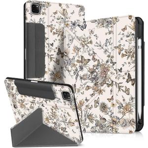 for iPad Air 11 Inch M3 2025 & M2 2024/Air 5th/4th Generation 10.9 Inch/Pro 11 Inch Case - with Pen Holder for Girls Boys Women Men Cute Cartoon Cool Anime Kawaii Fun, Full Butterfly