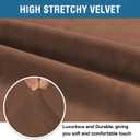 H.VERSAILTEX Stretch Velvet Sofa Covers Large Couch Covers Sofa Slipcovers Furniture Protector with Non Slip Elastic Bottom Feature Thick Comfy Rich Velour (Extra Wide Sofa 98"-105", Caramel Cafe)