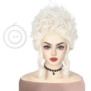 Colonial Women Halloween Victorian Cosplay Costume Wigs Vintage Beehive Girls(Platinum Blonde)