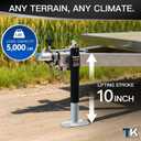 5000 lbs 10" Lift Weld On Pipe Mount Trailer Jack Stand