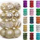 XmasExp Christmas Ball Ornaments (3.15", Champagne Gold) 16ct Christmas Ball Ornaments Shatterproof Xmas Tree Hanging Balls Decorations Perfect for Holiday Wedding Christmas Decor