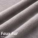 Pallene Faux Fur Plush Throw Pillow Covers 24x24 Set of 2, Soft Fluffy Couch Pillow Covers for Living Room, Greige