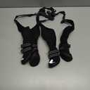 Idepet Dog Suspender Boots, Tall Dog Boots Anti-Slip & Fall Waterproof Shoes Leggings, Adjustable Suspender Boots for Winter Snow Rain Hiking Paws Protector(Black, 3)