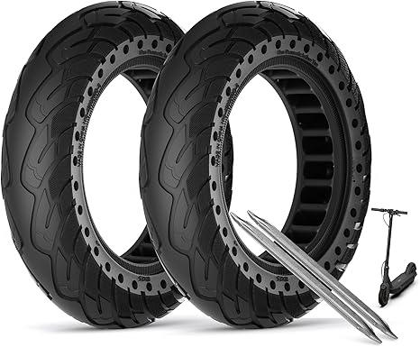 stio Solid Rubber Tire 10x2.5 inch for Segway Ninebot MAX G30 G30P G30LP/Hiboy S2 MAX,Dual Shock Absorption Honeycomb Explosion-Proof Front/Rear Tire 2PCS