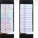 Seajan 2 Sets Daily Schedule Pocket Chart 13+1 Pockets Scheduling Pocket Chart Each Include Dry Erase Cards Hanging Hooks for Classroom Teacher Reusable Office Home Preschool Activity