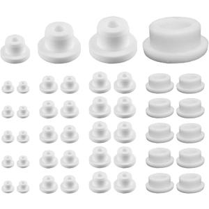 40 PCS Bathtub Jet Covers Silicone Hole Plug White Tube Plugs Waterproof 4 Sizes Bathtub Plug Fit for 12mm 14mm 16mm 22-23mm Bathtub Hole