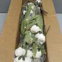VIERENA 12 Pcs Faux Silk Peony Artificial Flowers for Vase -27", Bulk Fake Peonies Branches with Stems for DIY Bouquet Centerpieces Wedding Fillers Arrangements Shower Decorations (Cream)
