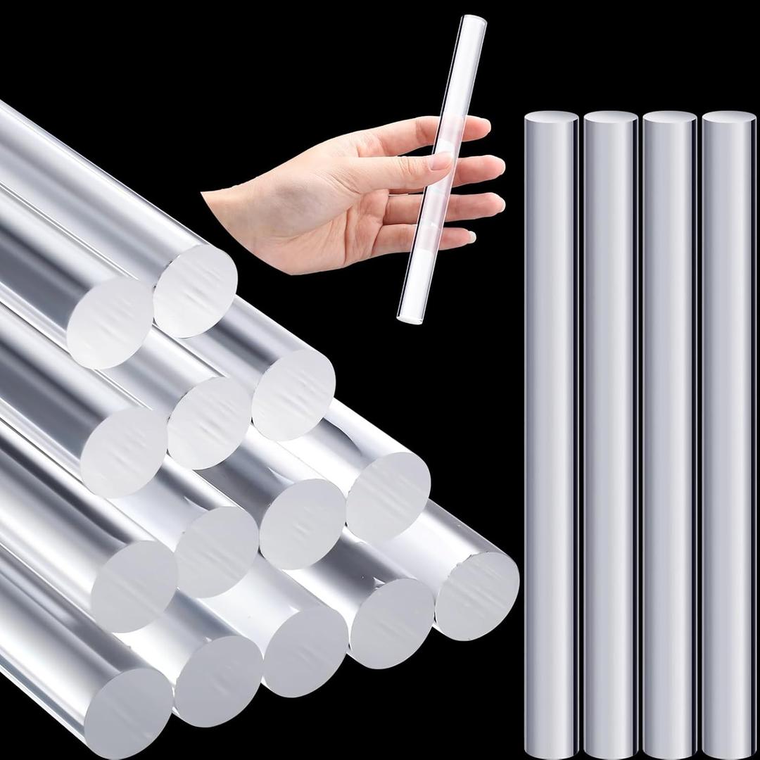 Clabby 14 Pieces Acrylic Clay Roller Plastic Clear Round Tube Roller Pin Polymer Clay Tools for DIY Handmade Crafts Handmade Art Supplies, 6.5 x 0.5 Inch