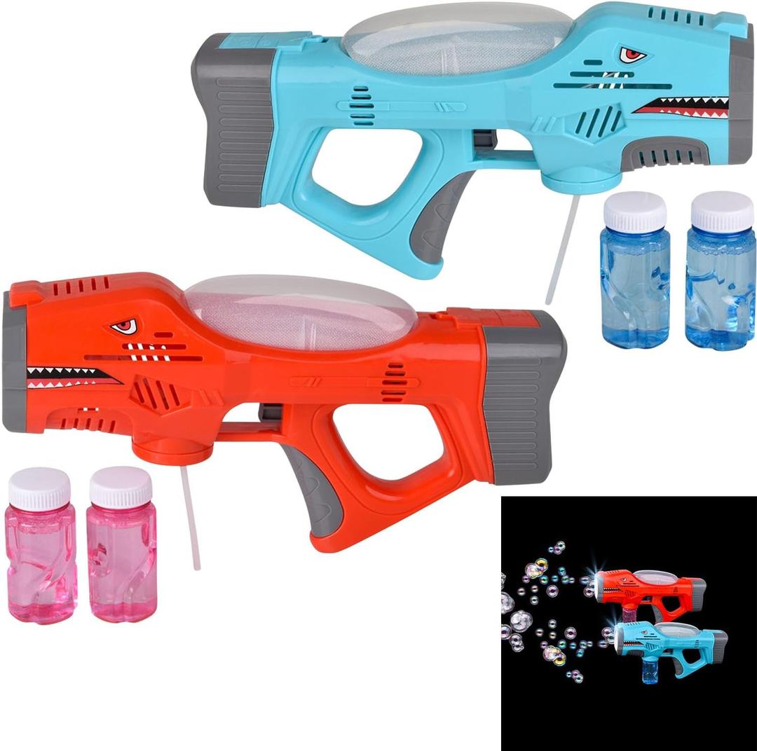 11.25 Inch Light-Up Bubble Shark Blaster with Sound Includes Batteries and Soap - 1 Count