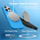 GONEZ Magnetic for iPhone 16 Pro Case, [Compatible with MagSafe] Anti-Scratch Microfiber Lining & Screen Protector, Silicone Camera Control, Shockproof Slim Phone Cover 6.3 inch, Wave Blue