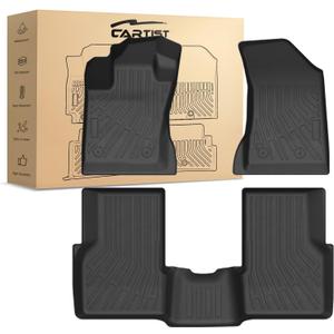 Cartist Floor Mats Fit for Jeep Compass 2017-2024 2025, All Weather Floor Mats for Compass Accessories, Front & 2nd Row TPE Waterproof