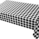 Classic Gingham Plaid Tablecloth Fabric - Rectangular 58x102 Inch Water Resistant Checked Table Cloth for Indoor/Outdoor Use - Table Cover for Kitchen, Picnics, Gardens, and Parties