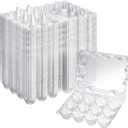 Zubebe 250 Pcs Plastic Egg Cartons Clear Egg Cartons Bulk Blank Tray for Chicken Farm Business Market Home Refrigerator Storage