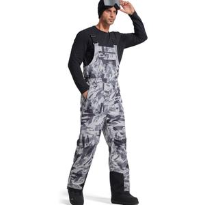 FREE SOLDIER Mens Snow Bibs Ski Pants Softshell Waterproof Insulated Warm Snow Pants Windproof Ski Bib Overalls (Small/ 30" Inseam, Camo Black)