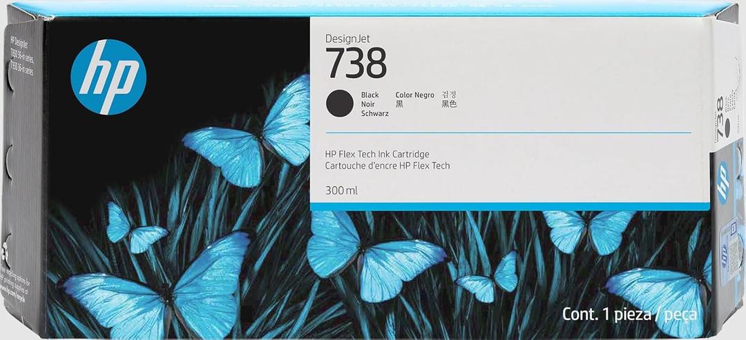 HP 738 300-ml Black DesignJet Ink Cartridge