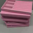 12Pcs Velvet Stackable Jewelry Trays, Jewelry Drawer Organizer, Large Removable Display Jewelry Tray, Necklace Bracelet Storage Box for Earring, Ring, Brooch, Watch (Pink)