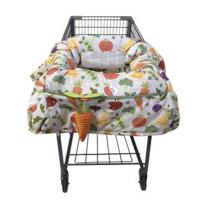 Boppy Shopping Cart Cover & High Chair Cover, Multi-Color Farmers Market, Cart Cover for Babies with Soft 360-Degree Coverage, SlideLine Toy Tether with Crinkle Leaf Toy Included, 6mo+