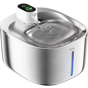 Cat Water Fountain Stainless Steel, 138fl.oz / 4.1L Cat Fountain, Pet Water Dispenser Cordless for Cats & Dogs Indoor