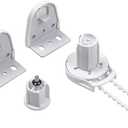 25mm Metal Bracket Upgrade Roller Blind Fittings Spare Kit, Window Shade Repiar Kit Complete with Metal Brackets & End Plug, Shade Weight Max Load 6.6 LBS (3 KGS)