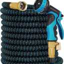 Expandable Garden Hose 150 ft with 10 Function Nozzle Sprayer, Lightweight & No-Kink Flexible Water Hose with Durable Collapsible Latex Core & Solid Brass Fittings, 150ft Retractable Stretch Hose