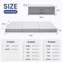 Foldable Mattress Queen, 6 Inch Memory Foam Folding Mattress Queen, Trifold Mattress with Breathable & Washable Cover, Portable Mattress for Guest Bed, 78"x58"x6"
