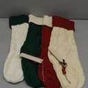 Mostop Large Christmas Stockings, 4 Pack 18" Large Size Double-Sided Cable Knitted Xmas Stockings for Xmas Holiday Christmas Party Family Decor, Pattern D