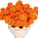 Fall Fake Mums Artificial Flowers, 10 Bundles 70 Heads UV Resistant Faux Silk Small Chrysanthemum Ball Kiku Flowers Marigolds Ball Flower Bulk for Thanksgiving Day Home Wedding Porch