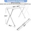 94.5in Premium Stainless Steel Clothes Drying Racks, Foldable and Adjustable Laundry Drying Rack Clothing for Indoor Outdoor (94.5" D x 28.4" W x 50.4" H)