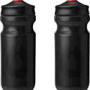 HydraPak Breakaway Surge Lightweight Bike Water Bottle 2-Pack (20oz, 25oz, 30oz) - High Flow, Cycling & Sports Squeeze Bottle (Charcoal)