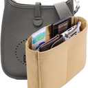 Bag Organizer Insert, Tote Purse Insert, Pocket Wallet Divider for Hermes Evelyne 16/29/33 (S(5.924.7), Beige)