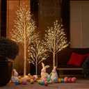 Hairui Lighted White Birch Tree 6FT, Twig Tree with Lights Plug in for Christmas Wedding Party Easter Decorations Indoor Outdoor Use