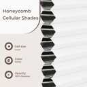 Allesin Cordless Blackout Cellular Shades, Honeycomb Blinds for Windows, Thermal Insulated & Noise Dampening, Room Darkening Window Coverings for Bedroom & Nursery, White, 26" W x 64" H