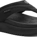 ONCAI Women's Orthotic Cushion Flip Flops Recovery Walking Sandals for Women with Arch Support Summer Comfortable Slip On Flip Flops for Woman's Size 7, Black
