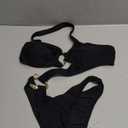 OYOANGLE Women's Ring Linked Cut Out One Shoulder One Piece Swimsuit High Cut Bathing Suits Size M