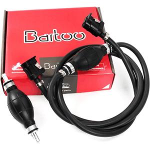 Marine Boat Fuel Line Assembly, 5/16'' 8mm Nylon Braided 7FT Fuel Hose Line with Connector and Primer Bulb for Yamaha Outboard Motors
