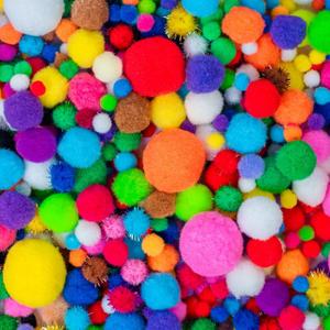 Adeweave 1000 Assorted Pom poms  Soft and Fluffy Craft Pom Pom Balls  Multicolor Craft Supplies Pompoms for Arts and Crafts in a Reusable Box, Large Puff Ball Ideal for DIY and School Activities