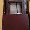 Amazon Basics Portable Foldable TV Tray Table with Storage Rack, Space-Saving Design, Sturdy Wood, 14.6"L x 19"W x 26"H, Espresso, 4-Pack