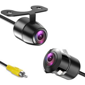 AHD 1080P Backup Camera, Metal Housing 170 Degree Wide View Angle Universal Car Front/Side/Rear View Camera, Easy Install, Removable Guildlines, Mirror Non-Mirror Image, AHD 1080P/720P, 12V/24V (18.5mm, Black)