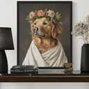 4 x Golden Retriever Funny Bathroom Posters Black Humor Smell Pinch Nose Dog Poster Print Wall Art Animal Disgusting Smell Toilet Painting For Bathroom, Restroom, Room Decor Painting Gallery 16 (Golden Retriever, 8 x 10 inches, Unframed)