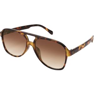 FEISEDY Vintage Retro 70s Plastic Aviator Sunglasses Women Men Classic Large Squared Frame B2751 (Leopard)